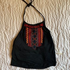 Bear Dance Black Crop Top w/Details